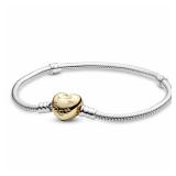 Pandora Heart Clasp Snake Chain Bracelet 8.3 In
