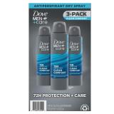 Dove MenCare Clean Comfort Dry Spray 3.8oz 3pk