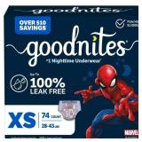 Goodnites Spider-Man Nighttime Underwear XS 74ct