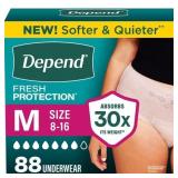 Depend Fresh Protection Underwear Medium 88ct