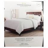 Threshold King Channel Stitch Velvet Quilt Cream