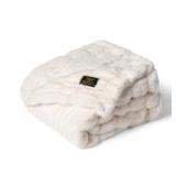 Minky Couture Hugs Throw Blanket Cream Travel