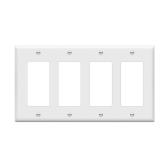 ENERLITES 4-Gang Decorator Wall Plate White