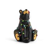 DEMDACO Bear Holiday Figurine 4 in Black