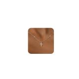 Tewiky Dainty CZ Cross Pendant Necklace 17-19 Inch