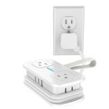 Powsaf 4ft Travel Power Strip 4 Outlets 3 USB