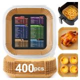 Adhjito 8 Square Air Fryer Parchment Liners 400ct