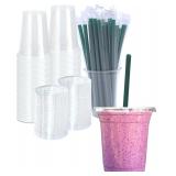Cappatua 12oz Plastic Cups With Lids 25ct