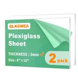 Qlkgwea Acrylic Sheets 8x10 3mm 2pk