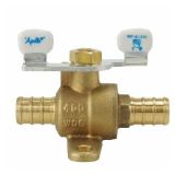 1/2 in. Brass PEX Barb Ball Valve with Tee...