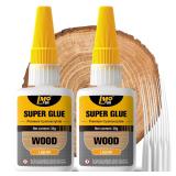 Wood Super Glue 60g, Thin Clear Liquid CA Glue...