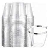 Ciaell 200 Pack Sliver Plastic Cups for Weddings