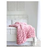 Minky Couture Travel Luxury Designer Blanket Pink