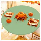 Moosfor Spandex Round Tablecloth, Fitted Table...