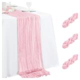 3 Pack Light Pink Table Runner 17x108 Inch...