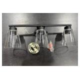 3-Light Matte Black Vanity Wall Sconce with...