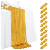 10 Pack Gold Cheesecloth Table Runner 17x108...