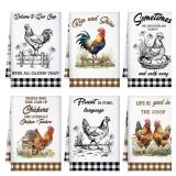 Hahafelt 6 Pcs Funny Chicken Kitchen Towels...