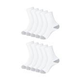 Hanes Crew Moisture-Wicking Socks Size 5-9 10pk