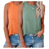 KKJ Orange Sleeveless Tank Top Large