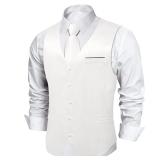 DiBanGu Mens Business Suit Vest White XL