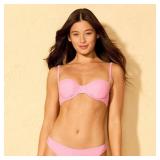 Shade  Shore Ribbed Underwire Bikini Top Pink 34D
