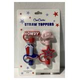 CharCharms Western Theme Straw Topper 4pk