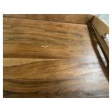 Rustic Wooden Serving Tray With Cutout Handles