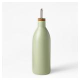Figmint Ceramic Oil Pour Bottle 18.6 oz Green