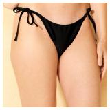 Shade  Shore Side-Tie Bikini Bottom Black Large