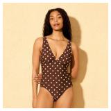 Shade  Shore Polka Dot One Piece Swimsuit M