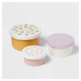 Pillowfort Flowers Stainless Steel Snack Boxes 3pk