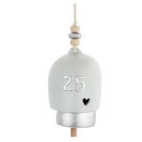 Demdaco 25th Anniversary Ceramic Bell 3x5 Inch