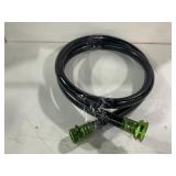 Black Garden Hose With Green Aluminum Fittings