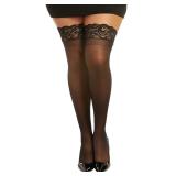 Dreamgirl Lace Top Thigh High Stockings Black OS