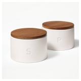 Figmint Stoneware Salt and Pepper Cellars 2pk