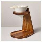 Ceramic Coffee Dripper With Wooden Stand