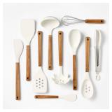 Figmint Kitchen Utensil Set Wooden Handles