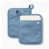 Figmint Cotton Potholders Blue 2pk