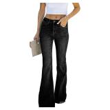 Kunmi High Waisted Flare Jeans Black Size 14