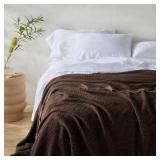 Casaluna Textured Waffle King Coverlet Dark Fig