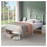 Vecelo T38-WHT Metal Platform Bed Frame Twin