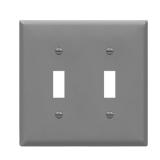 Enerlites 2-Gang Double Toggle Wall Plate Gray 1pk