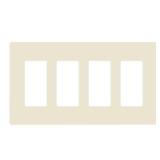 Enerlites 4-Gang Screwless Wall Plate Lt Almond