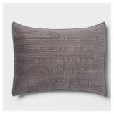Standard Ruched Velvet Quilt Sham Gray -...
