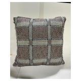 Decorative Plaid Throw Pillow With Solid Back