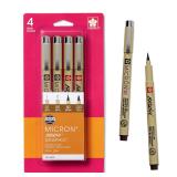 Sakura 50040 Pigma Drawing Brush Pen Set Sepia 4pk