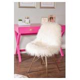 Linon THD01878 Catie Faux Fur Side Chair