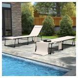 Veikous PG0208-10CW-C Outdoor Chaise Lounges 2pk