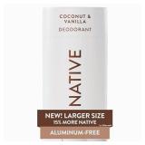 Native Mens Deodorant Coconut Vanilla 3.1oz